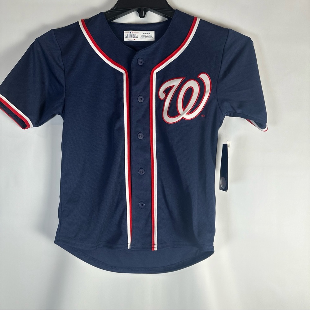 Kids Navy Blue Baseball Shirt Youth Size Medium 8 - Picture 6 of 8